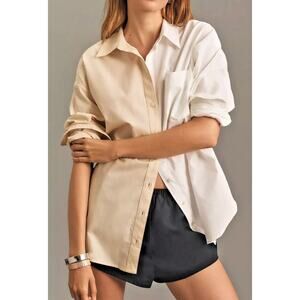 NWT Anthropologie MAEVE Bennet BENNETT Buttondown Shirt TOP BLOUSE COLORBLOCK 2X